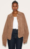 PLT Beige Oversized Faux Suede Jacket
