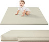 Stylish Baby Play Mat Made of Vegan Leather 120 x 120 x 2.5 cm, Cream, Crawling Mat for Baby with...