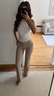 Relaxed bootcut trousers - Beige - Dam - Gina Tricot