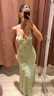 Knit flower maxi dress - Grön - Dam - Gina Tricot