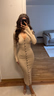 Knitted midi dress in beige - Shop dress  – adoore.se