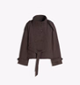 Bershka – Brun trenchcoat med ståkrage | ASOS