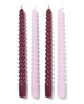 kaarsen gedraaid roze / rood 4 stuks  - HEMA