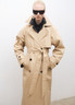Lange katoenen oversized trenchcoat - Dames | MANGO Nederland