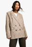 BOOHOO PREMIUM DISTRESSED LEATHER LOOK OVERSIZED BLAZER