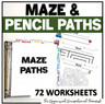 Maze and Pencil Path Binder Worksheets Fine Motor Resource Occupational Therapy