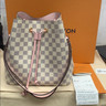 White Checker LV Bucket Bag
