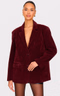 Burgundy Faux Suede Longline Blazer | Outerwear | PLT