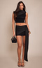 Black Lace Slinky Drape Mini Skirt  | Co-ords | PLT