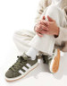 Khaki Adidas Campus Trainers