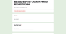 BLESSED BAPTIST CHURCH PRAYER REQUEST FORM